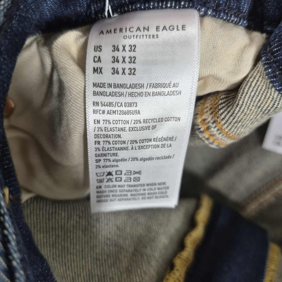 American Eagle Original Bootcut Jeans Men's 34x32 Blue Denim Airflex+ NWT - Picture 8 of 9